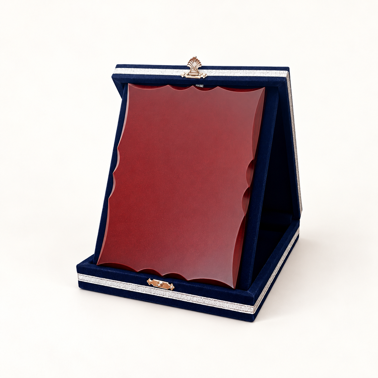 Ahşaplı plaket kutusu lacivert model